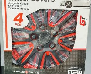 GT SERIES WHEEL COVER. SWISS DRIVE/ 15". HIGH IMPACT ABS/EASY INSTALLATION.